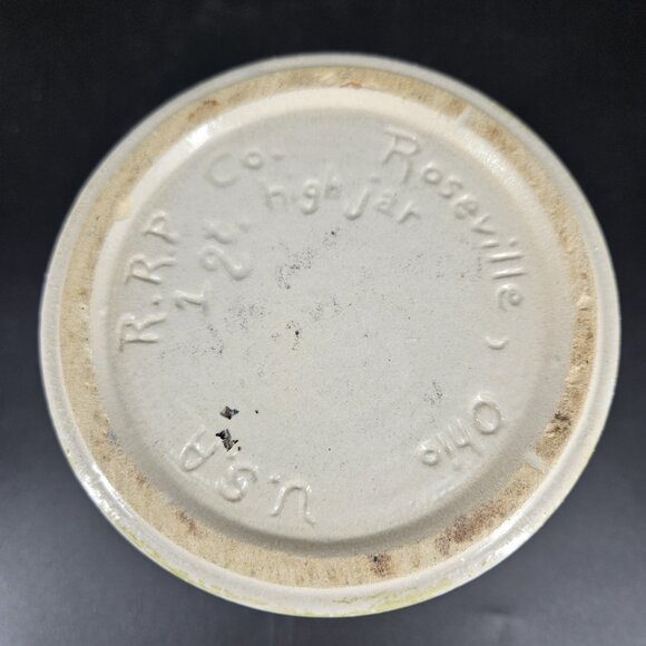 Vintage RRP Co Roseville Ohio 1 Qt Crock Jar Bunny Motif Stoneware USA Pottery 6 - Picture 8 of 12